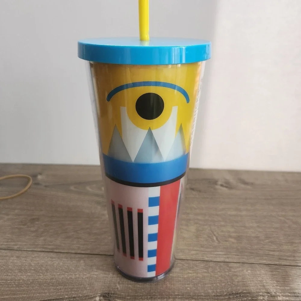 Starbucks Abstract Geometric Picasso Cold Cup Tumbler Venti 24 Oz Lid Straw READ